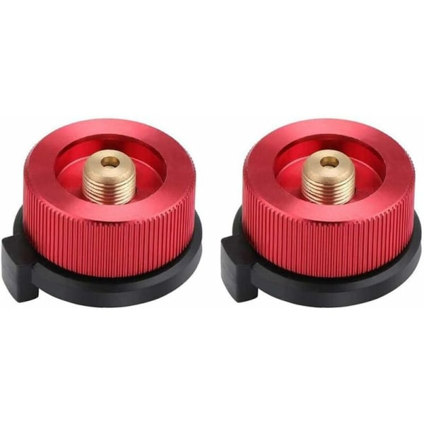 Camping Gassadapter, 2 stk. Camping Gassadapter, Gassbeholderadapter, Gassadapter for Camping Gassbrenner (Rød)-