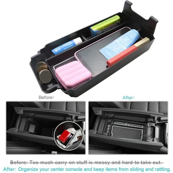 Center Console Organizer Tray för Rogue T33 2021 2022 Armrest Insert Förvaringsbox Divider Tillbehör, Vit