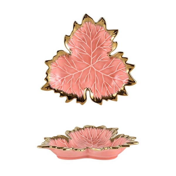 Phnom Penh Plate Maple Leaf Keramisk Oppbevaring Serveringsbrett Kake Dessertfat Organizer Stue Bordservice E