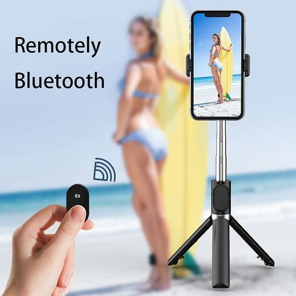 3 i 1 utdragbar Monopod Bluetooth Selfie Stick Mini Tripod med universell Bluetooth-fjärrkontroll för