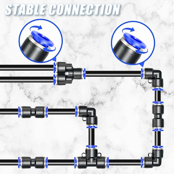 6 stk. 14 mm rør OD Push-to-Connect rørfittings Push Lock (PV4)