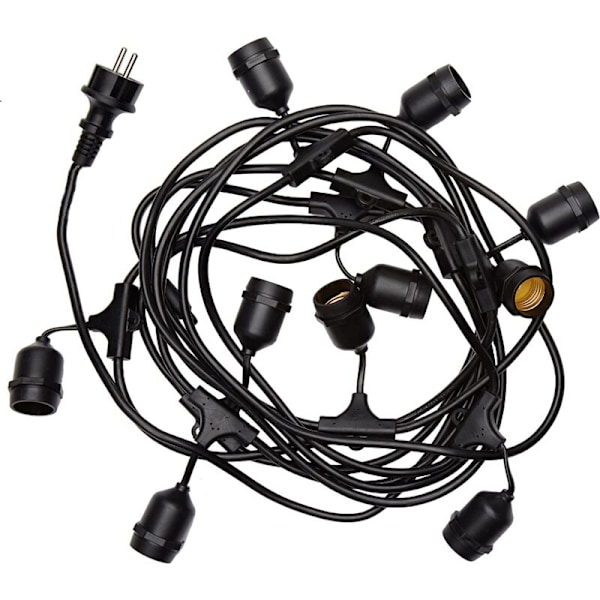 Joulukuusen valosarja ulkokäyttöön, valonpidike, valosarjan pidike, 10 vintage-filamenttilampun liitäntää E27 LED-liitäntä