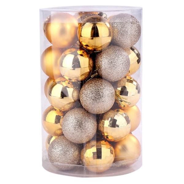 34 stk julekule sett 6 cm julepynt bryllupsfest pynt julekule julekule hengende ball dekor gaver (gull)