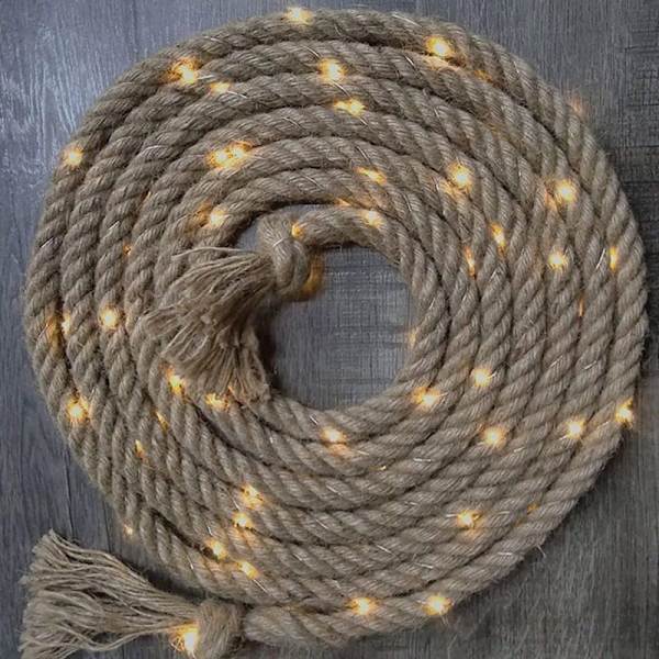 Udendørs Lysstreng - 5m Hamp CorLight med 8 Funktioner - Iøjnefaldende Dekorative Have Solcellelamper til Jul Bryllup Swimmingpool