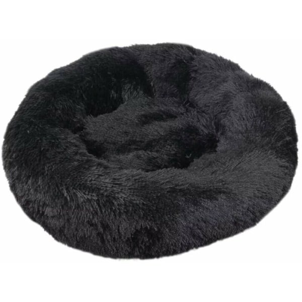 Kattbädd, fluffig kudde, mjuk tvättbar för hundar och katter (svart, 70 cm), Sunny