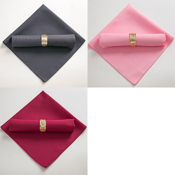 10 stk. 48x48 cm polyester stofservietter til restaurant bryllup middag, mørk kaffe
