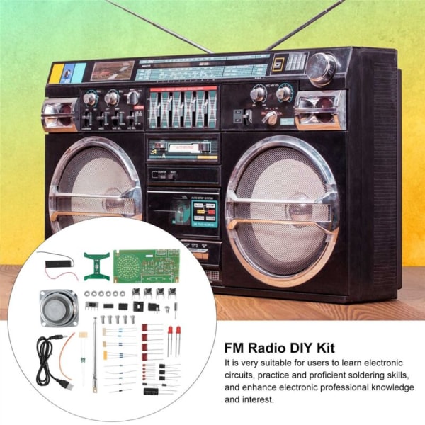 FM-radio DIY-sett RDA5807 FM-radiomottaker 87MHz-108MHz Frekvensmodulasjon TDA2822 Forsterker