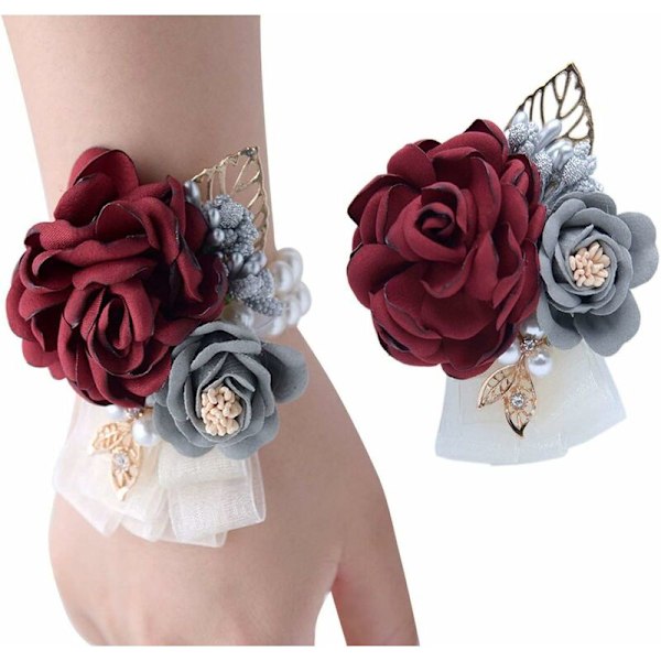 Roseblomst Corsage Håndblomst Brosje for Bryllup Fest