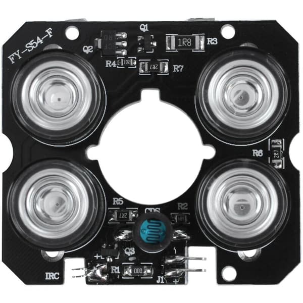 4 IR-array LED infrarød spot LED-kort 4x IR for nattsyn CCTV-kameraer (52 mm diameter)