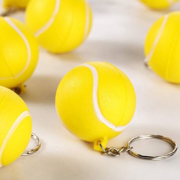 20 st gula tennisboll nyckelringar för festgåvor, skolbelöning, sport souvenir påsfyllare