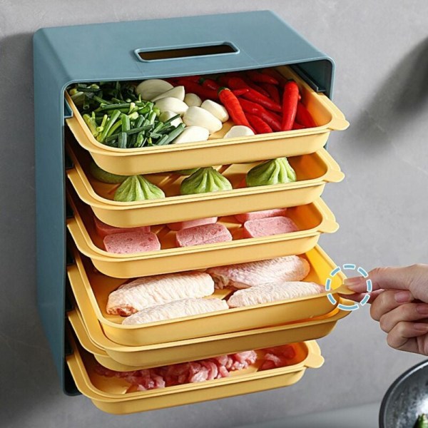 Kjøkkenoppbevaring Multi-Layer Fat Rett Veggmontert Stable Side Rett Frukt Display Oppbevaringsplate Varm Gryte Serveringsbrett