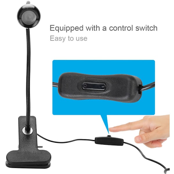 3W Ultraviolett Lila LED USB UV-Limlampa med Klämma och Strömbrytare för Mobilreparation