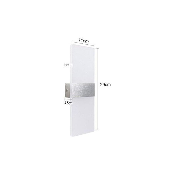 6W Indendørs LED Vægskinne 6000K Kold Hvid Akryl Vægslampe Moderne Design Størrelse: 29x11CM Bruges til at dekorere stue soveværelse gang trappe