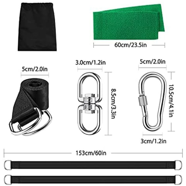 Gungfäste Gungfäste Hängande Remsats med 2 Karabiner och D-ringar med 2 Träskyddsunderlägg