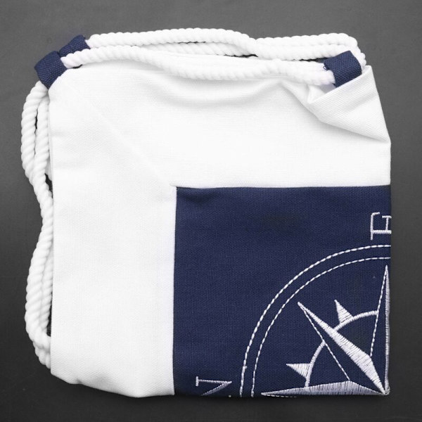Medelhavsnavigering Marin Inredning Sjö Marin Kudde Canvas för Kompass Broderi Kuddfodral-Blå