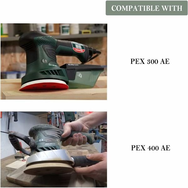 125 mm Slibeskive med Krog og Løkke 8 Huller Kompatibel med Bosch PEX 300/400 AE Excentrisk Slibemaskine (Hvid)