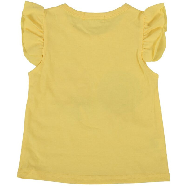 2-pack Spädbarnsflickor Kostym Napp T-shirt Topp + Shorts Kostym Set Gul 80/S