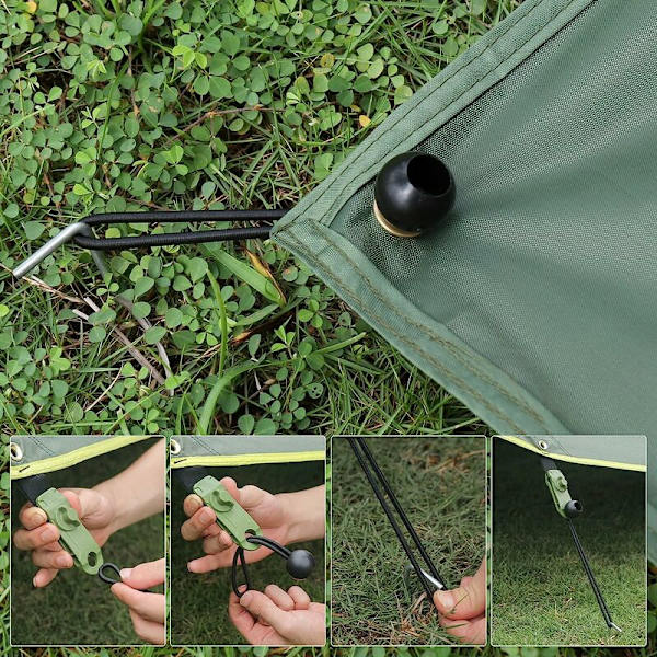 Bungee-spännare, 35×Svart Bungee-bollspännare(20CM) Elastiskt rep för presenning, Hållbar bärbar elastisk krok för banderoll, presenningar, paviljonger, tält