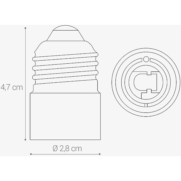 4x Sockeladapter - E27 till E14 Sockelomvandlare - E14 Bas Lampfäste Adapter för LED Halogenlampa