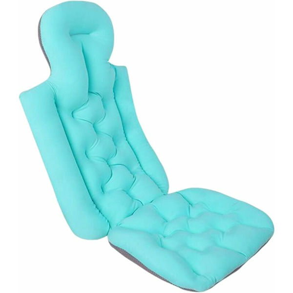 Helkroppsbadkudde med 10 starka sugkoppar, Nivellerande och förlängande badkudde, Ergonomisk badkarsspabadkudde för helkroppsstöd