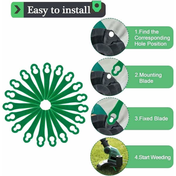 Reservedeler i plast, 80 plastgressklipperblader, plastgressklipperblader