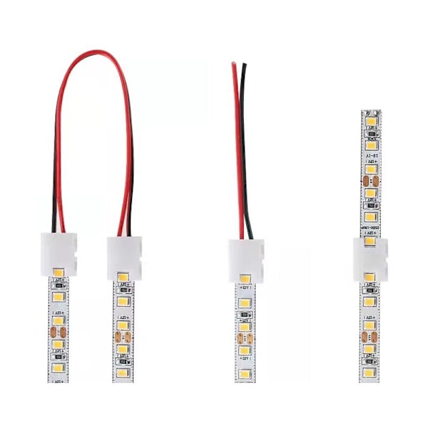 2-polet LED-stribeforbindelse Fleksibel Forlængerkabel 2-polet Flex LED-stribe LED-båndhjørneforbindelse til SMD 5050 5630 Monokrom LED-stribe 10 mm bred
