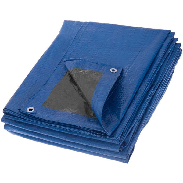 Dubbelsidig vattentät polyester presenning i grön och blå färg 3 x 4 m