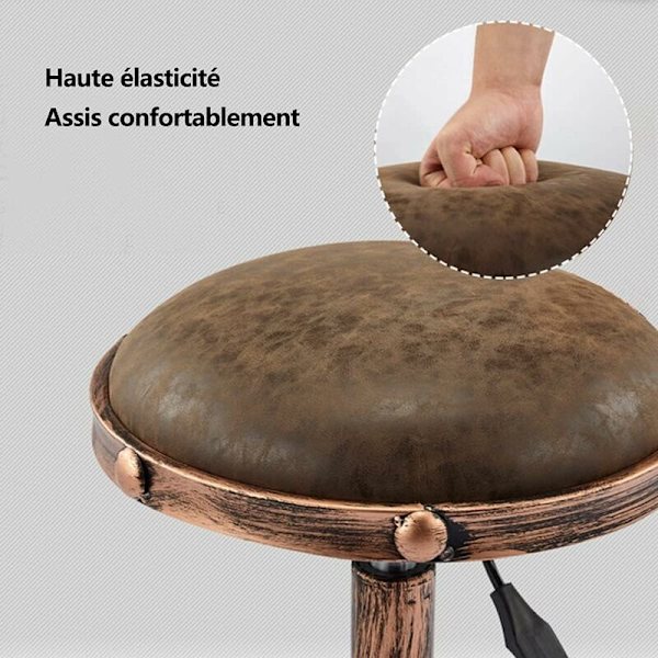 Vintage baarituoli, pyörällinen tuoli, 360° pyörivä baarituoli, korkeussäädettävä baarituoli 50-64cm, kampaamotuoli työpajan tuoli baaripöydän tuoli