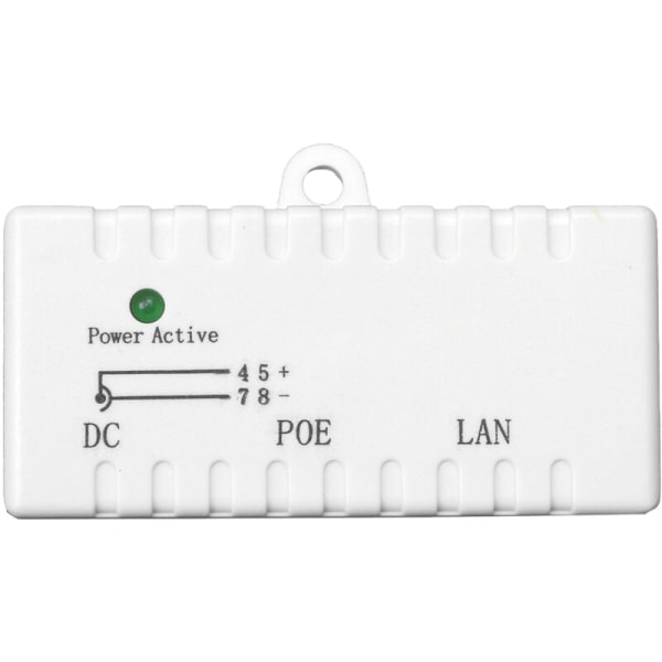 PoE-jakaja PoE-injektori Rj45 DC 5.5mm X 2.1mm Tulo Passiivinen PoE-injektori Jakaja Liitin IP-verkko-kameralle (Valkoinen)