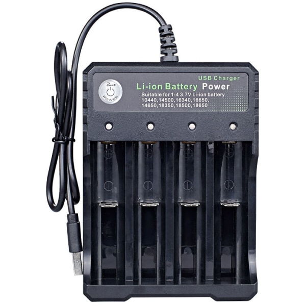 Universell 18650 batteriladdare Batteriladdare med LED-indikator 4 USB-platser Batteriladdare för Li-ION litiumbatteri