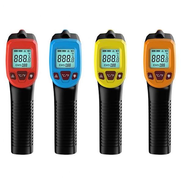 1 stk Orange Infrarød Termometer, -58°F til 1112°F (-50°C til 600°C) Høj Præcision Kontaktløs Infrarød Termometerpistol, Med LCD-Skærm --