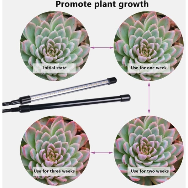 USB LED Innendørs Vekstlys, 40W Fullspektrum Fytolamper Sollys Hvit for Planter Hus Hydroponikk Sukkulenter Vekstboks