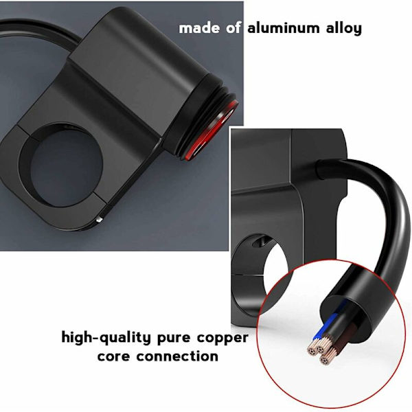 12V Vanntett Hovedlysbryter for Motorsykkel ATV, Motorsykkel Hovedlysbryter, LED Tåkelys På/Av Bryter