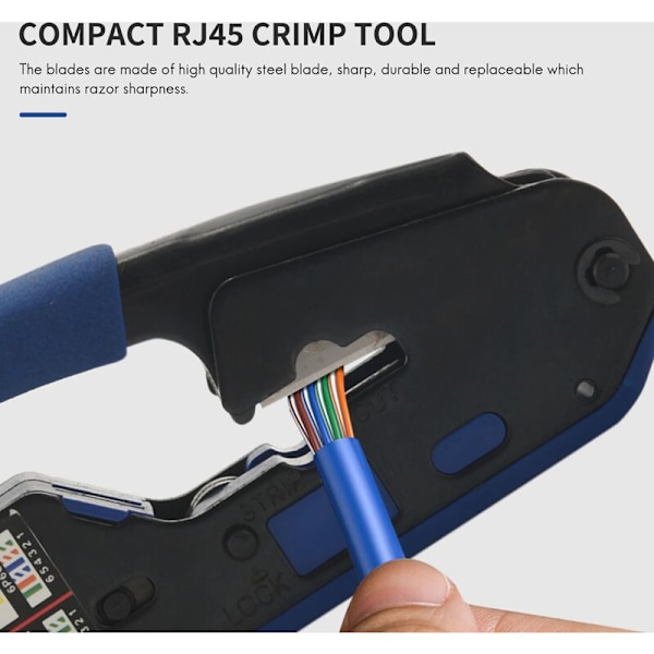 Nätverkskabeltestare Crimpverktygssats RJ45 CAT5 CAT5E CAT6 Crimpverktygssats, 50 st RJ45 CAT6-kontakt