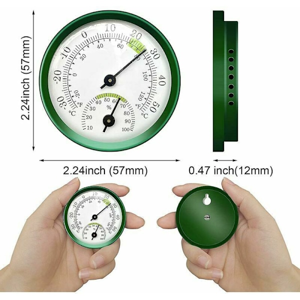 Set med 2 självhäftande fönstertermometrar för utomhus trädgård Analog fönstertermometer