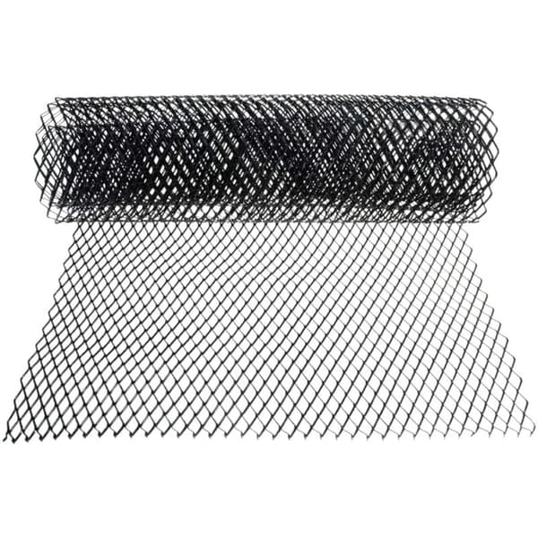 Bilgitterplade 100X33CM, Sortmalet Aluminiumslegering Rulle, 4 X 8 Mm Diamantformede Gitre