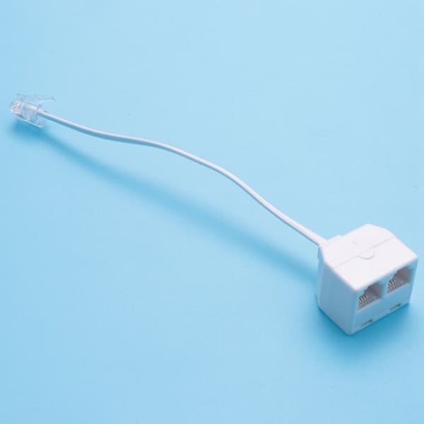 Telefonadapter RJ11 6P4C 1 hann til 2 - Hvit