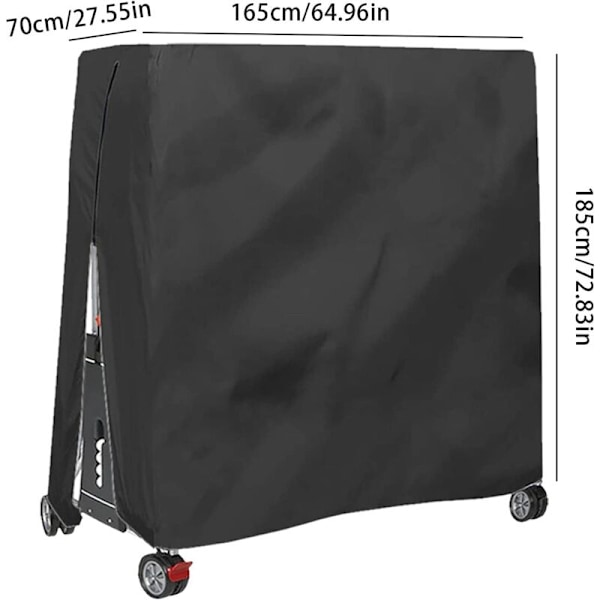 Udendørs bordtennisbordcover PVC-belægning ventilationsåbninger - Vandafvisende presenning til bordtennis, UV- og vejrbestandig - 185x165x70 cm Bla