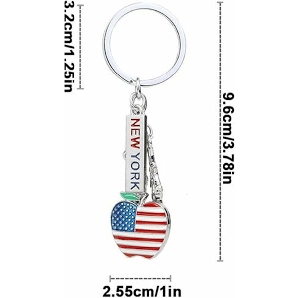 New York Frihedsgudinden Nøglering Jeg Elsker New York Souvenir Nøglering