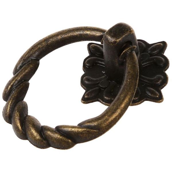 4 stk Vintage Skap Skuffe Kommode Trim En Skuffe Håndtak Knapper Med Skruer - Antikk Messing