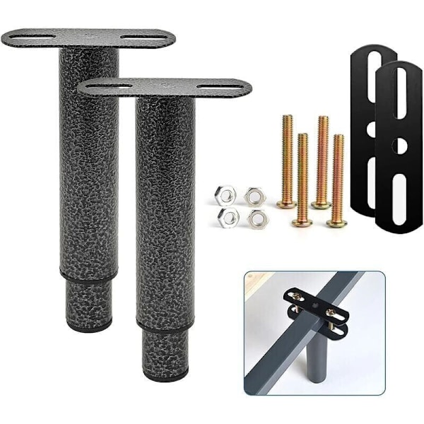 Sengsben, Box Spring-føtter, Sett med 2 Justerbare Metall Sengsben for Sengsramme, Meget Slitesterk Passer for Universelle Lameller, Metall Sengsramme, Garderobe, Sofa
