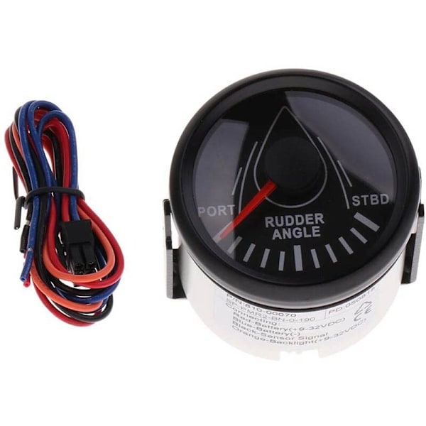 Roderindikator med mätare/sensor båtroder 52 mm 12V 24V