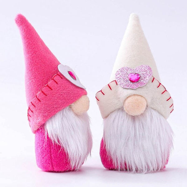 Ystävänpäivän tonttu, Mr. ja Scandinavian Tomte pehmolelukoristeet ystävänpäivään