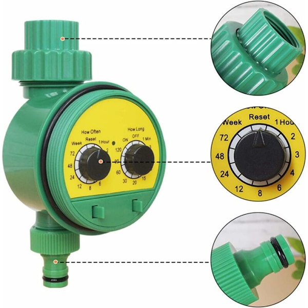 Automatisk Vandingstimer i Europæisk Standard Sprøjtebar Vandingsstyring Elektronisk Havetimer Drejeskiver (2 stk)