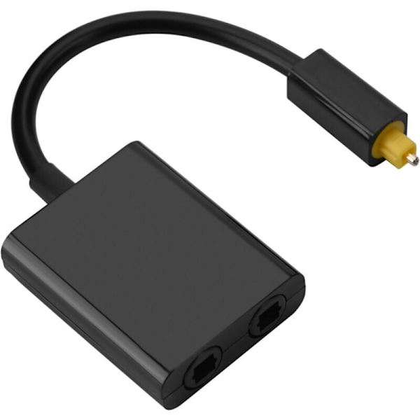 Toslink Digital Optisk Audio Splitter Adapter Lydkabel 1 ind 2 ud Sort