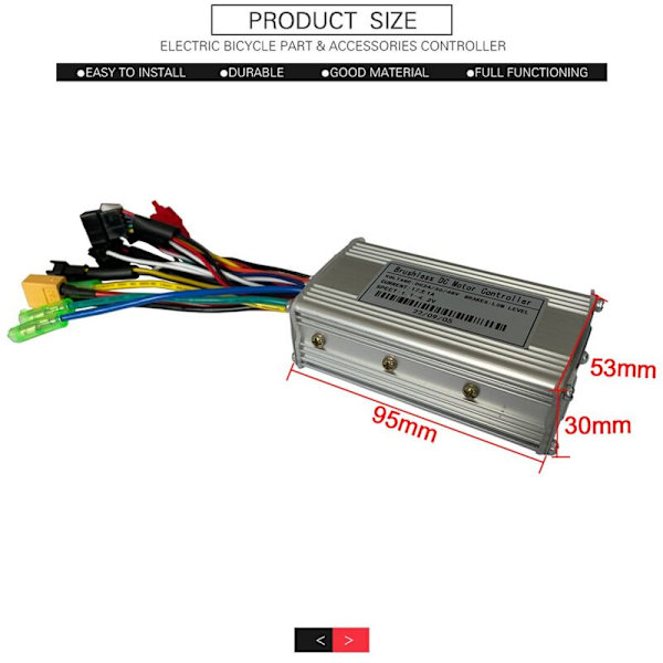 Elektrisk Controller 24V 36V 48V E-Bike Hall Controller 250W 350W 17A Controller Tre-Mode Sinus