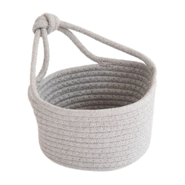 Household Items Cotton Woven Fishing Basket Hanging Basket Cotton Rope Storage Box Gray