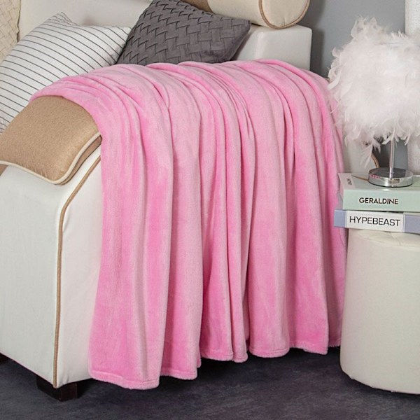 Fleece-peitto sohville ja sängylle 50X60 tuumaa Cozy Fleece Flannel Peitto Mikrokuitupeitto, E