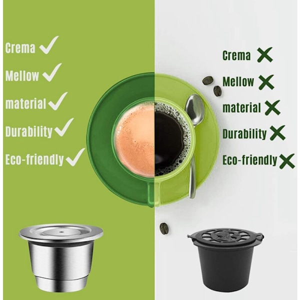 2X Genanvendelige Kapsler Pod Genanvendelig Rustfrit Stål Kaffe Pod Kompatibel