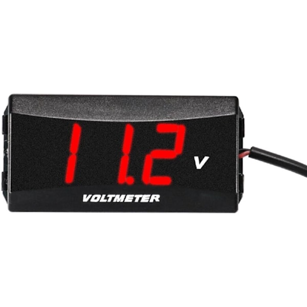 Motorcykel Mini LED Digital Voltmeter Monitor Panelmätare Volt Spänningstestare Omvänd Anslutningsskydd 12V-80V Röd